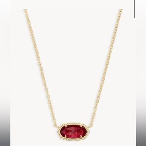 Elisa Gold Pendant Necklace in Berry Glass